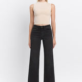 High Rise Loose Fit Black Denim - Flying Monkey Jeans - B4