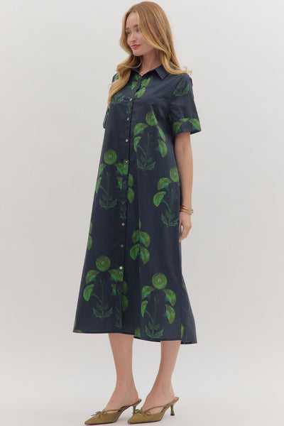the Buffy Navy Midi Dress