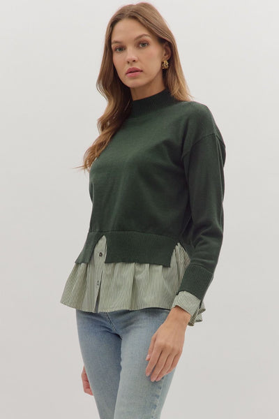 The Jeanne - Green Layered Sweater
