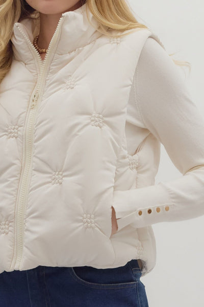the Dana - Cream Puffer Vest