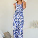 The Isla Blue Print Jumpsuit