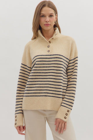 the Piper Stripe - Ecru