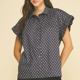 The Nyla Navy Print Blouse
