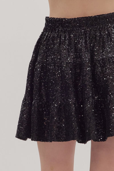 the Lexi Black Sequin Skirt