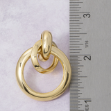 Gold Dipped Oversized Double Ring Doorknocker Earrings