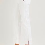 Pocket Stitched High Rise Straight White Jeans - Risen - B8