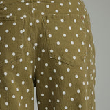 The Dori Olive Polka Dot Barrel Pants