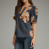 The Midnight Floral Blouse