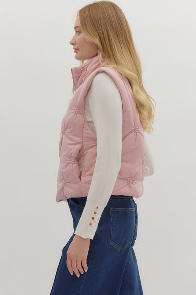 the Dana - Pink Puffer Vest