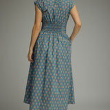 The Claire Floral Block Print Midi Dress