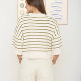 The Zuri Olive Stripe Sweater