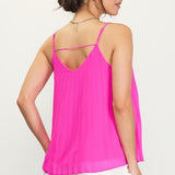 the Reva Pleated Sleeveless Blouse