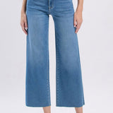 Slim Wide High Rise Crop Super Soft Vervet Jeans - C1