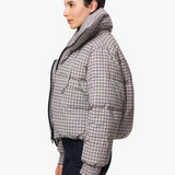 Plaid Puffer High Neck Jacket - Habitual