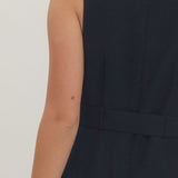 The Julia Black Belted Midi Dress