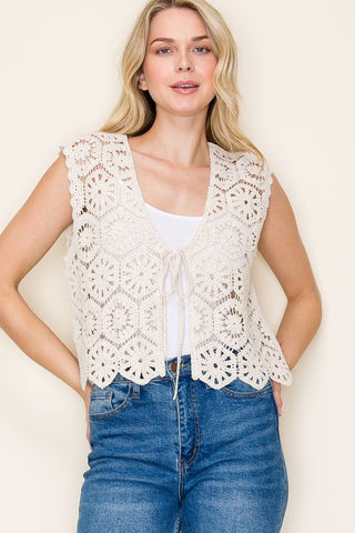 the Zyla Crochet Lace Vest