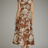 The Vanessa Brown Floral Midi Dress