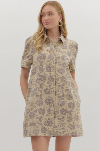 the Alexis Floral Denim Dress