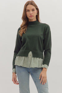 The Jeanne - Green Layered Sweater