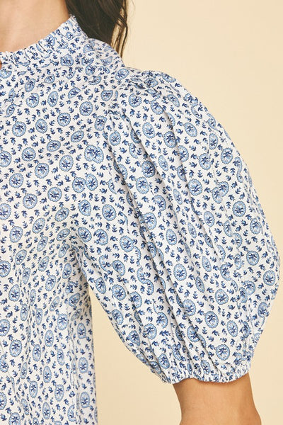 The Tilda Blue Floral Blouse