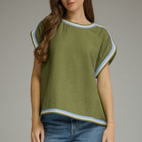 The Jessica Stripe Trim Top