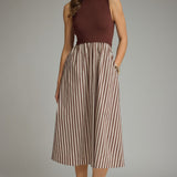 The Oriole Striped Sleeveless Dress