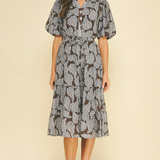The Jeanie Brown Floral Midi Dress