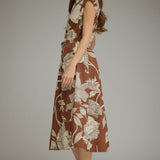 The Vanessa Brown Floral Midi Dress