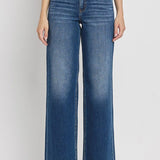 High Rise Full length dark wash loose jeans - Flying Monkey - A2