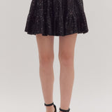 the Lexi Black Sequin Skirt