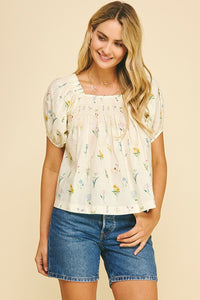 the Cassia floral cotton blouse