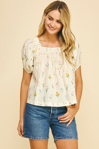 the Cassia floral cotton blouse