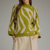 The Olivia Abstract Mock Neck Sweater