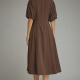 The Sofia Solid Midi Dress