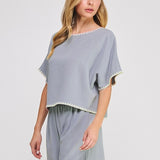 The Bahama Stitch Trim Dolman Top