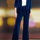 the Cypress Teal Velvet Pants