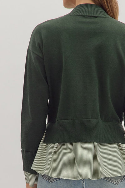 The Jeanne - Green Layered Sweater