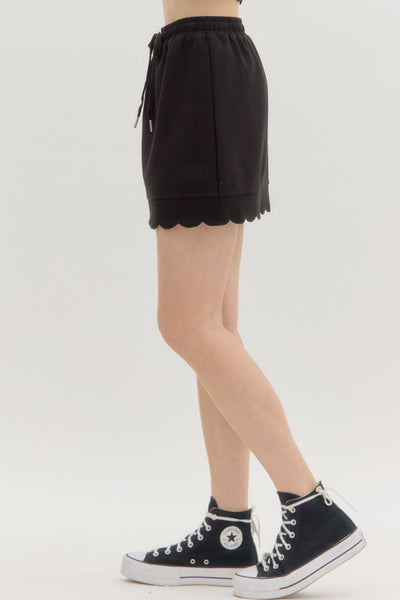 the Nina - Black Scallop Skort
