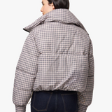Plaid Puffer High Neck Jacket - Habitual