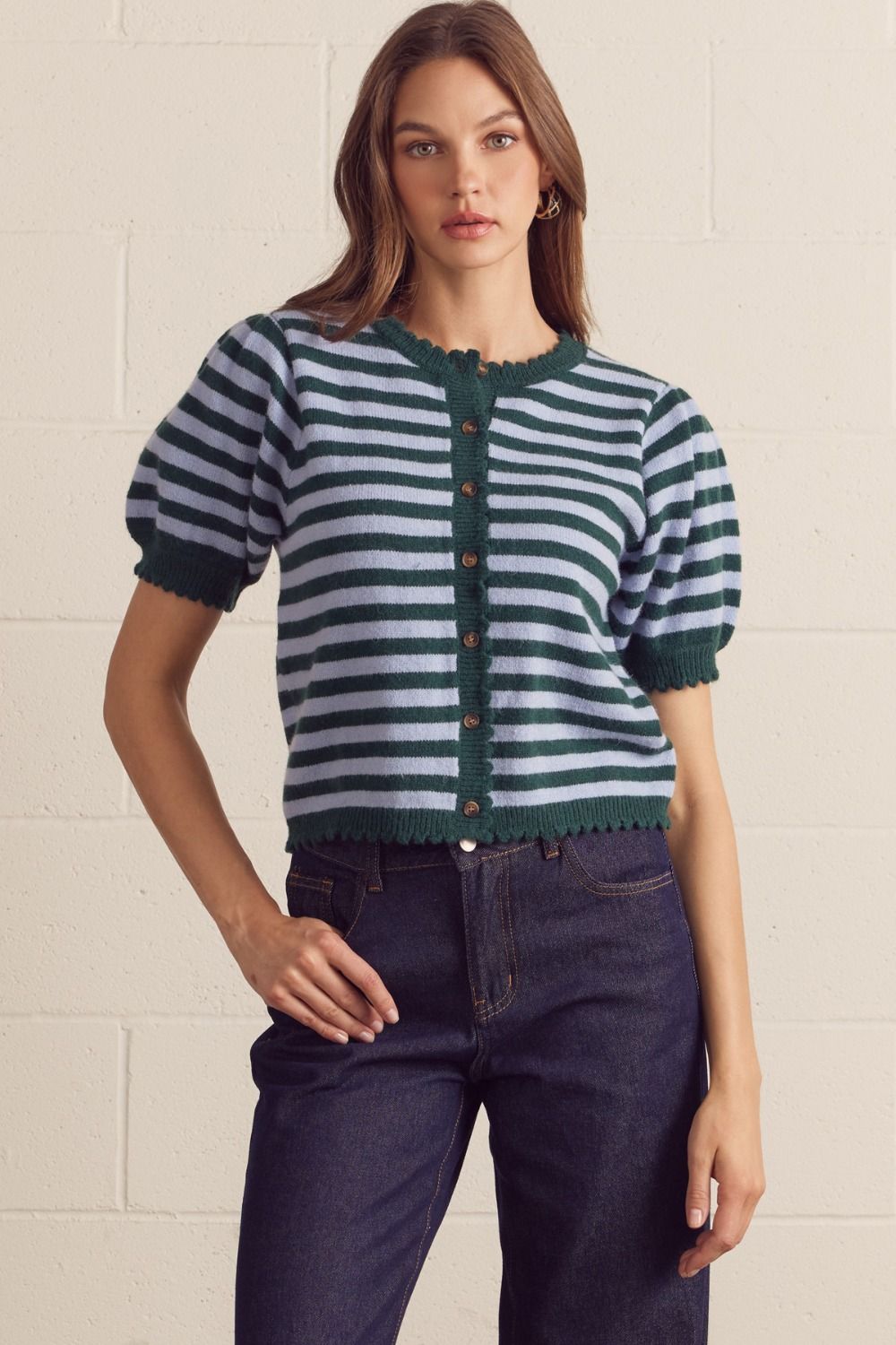 The Artie Striped Short Sleeve Sweater