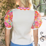 The Sunshine Floral Sleeve Top