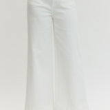 The Bradie - White Scalloped Hem Pants
