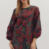 The Casey Floral Jacquard Dress