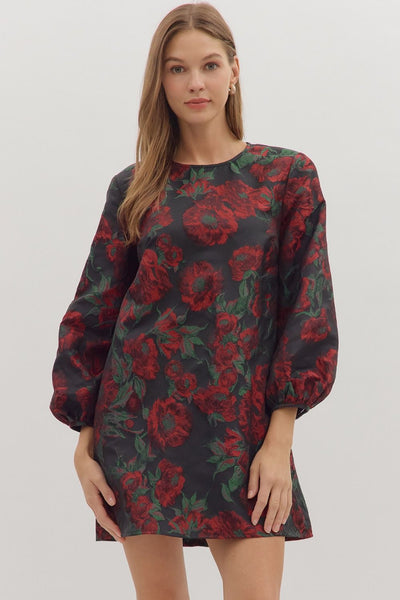 The Casey Floral Jacquard Dress