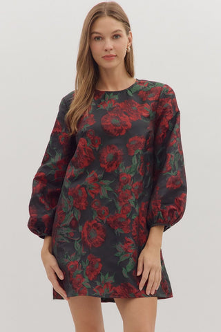 The Casey Floral Jacquard Dress