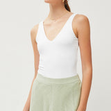 the Ciara - white v-neck bodysuit
