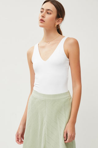 the Ciara - white v-neck bodysuit