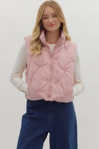the Dana - Pink Puffer Vest