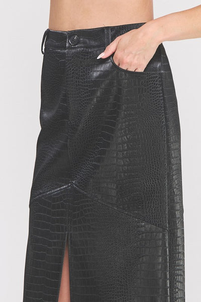 the Claudia Faux Leather Skirt