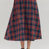 the Greta - Navy Plaid Skirt